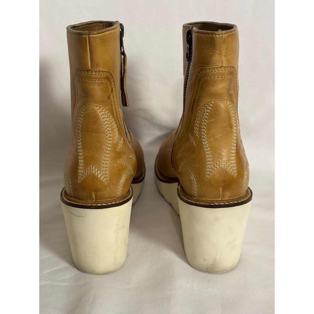 Lucchese 63001 Leather Western Wedge Boots Size 8 - Picture 8 of 16